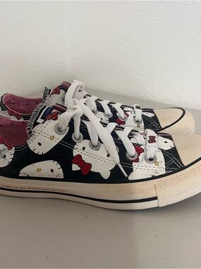 Converse Black Hello Kitty Low-Top Sneakers with Red Accents